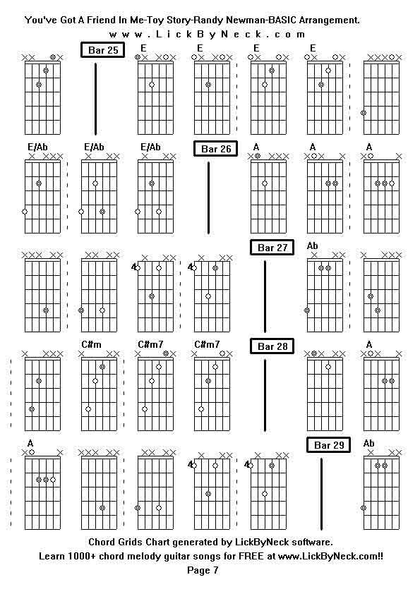 Chord Grids Chart of chord melody fingerstyle guitar song-You've Got A Friend In Me-Toy Story-Randy Newman-BASIC Arrangement,generated by LickByNeck software.